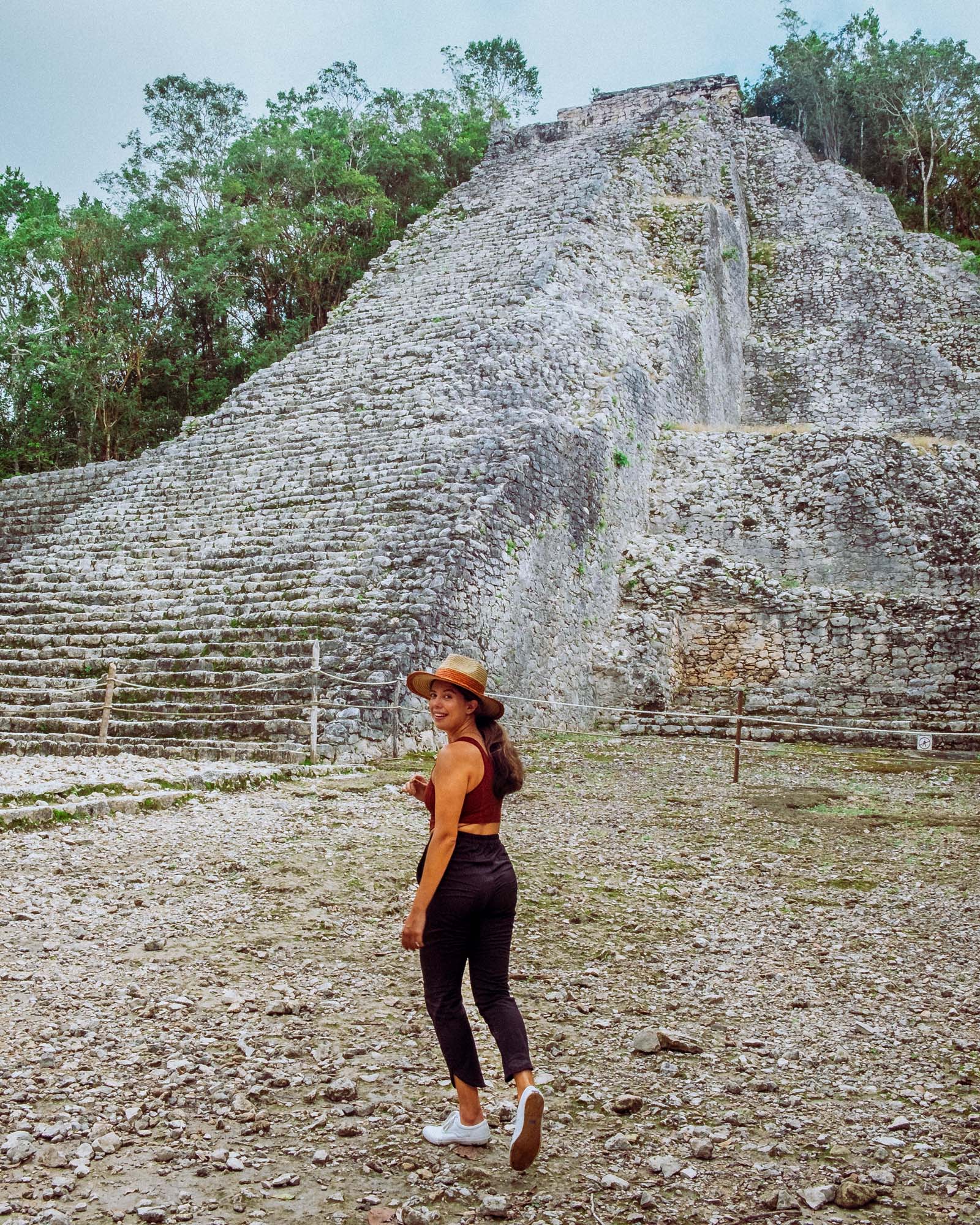Rachel Off Duty: Woman Posing in front of Coba Ruins, Mexico