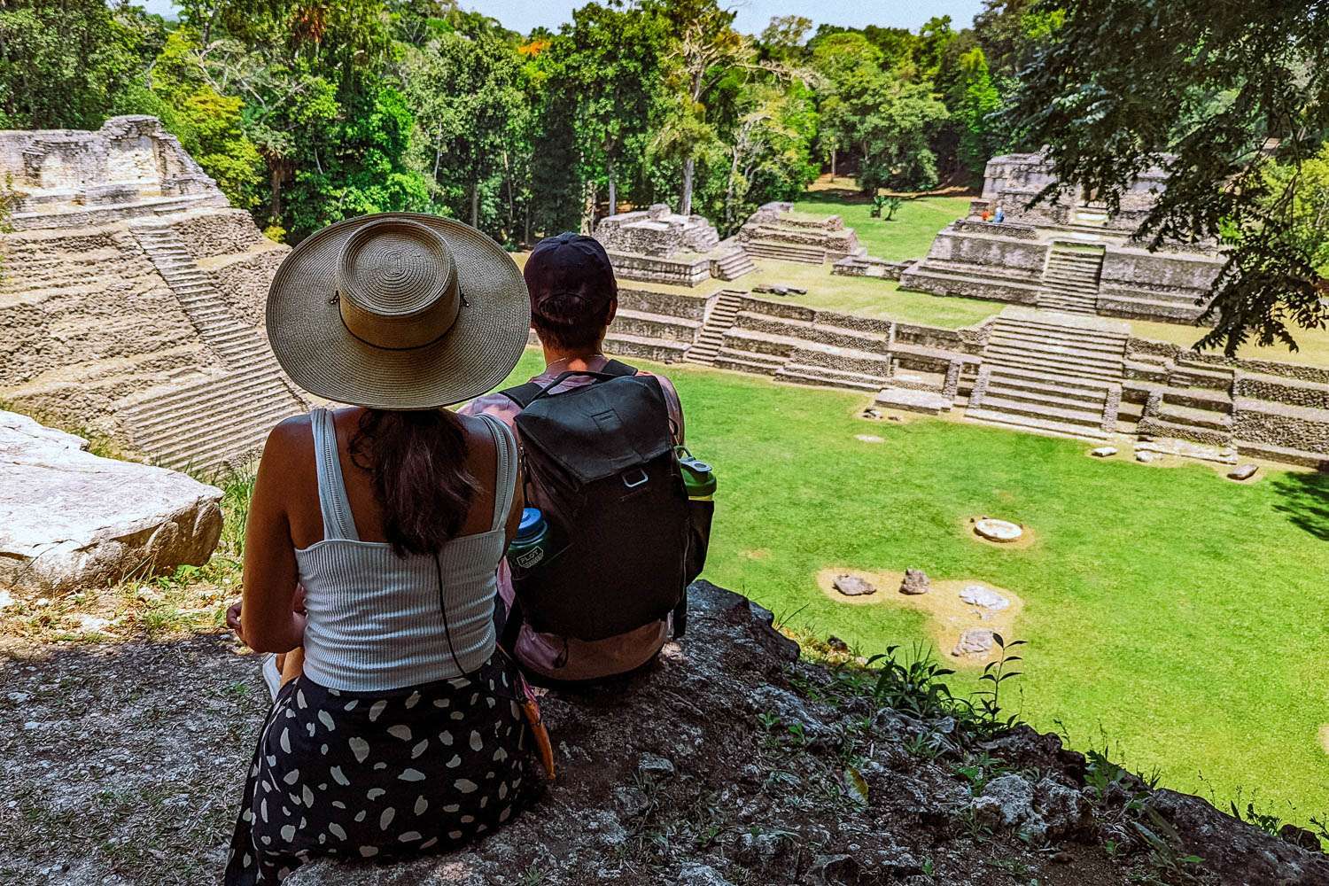 Rachel Off Duty: A Man and Woman Admiring the Pyramids in Caracol, Belize